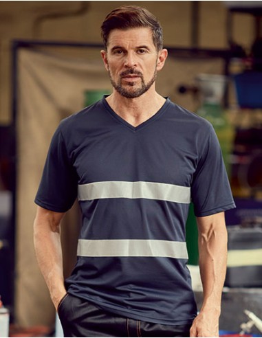 Y-HVJ910-Hi-Vis Top Cool Super Light V-Neck T-Shirt